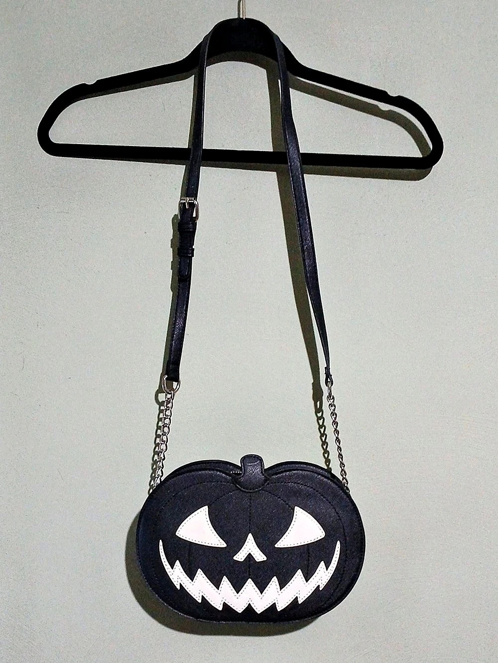 Mad Style Glow In The Dark  Pumpkin Crossbody Bag in Black & White Like New